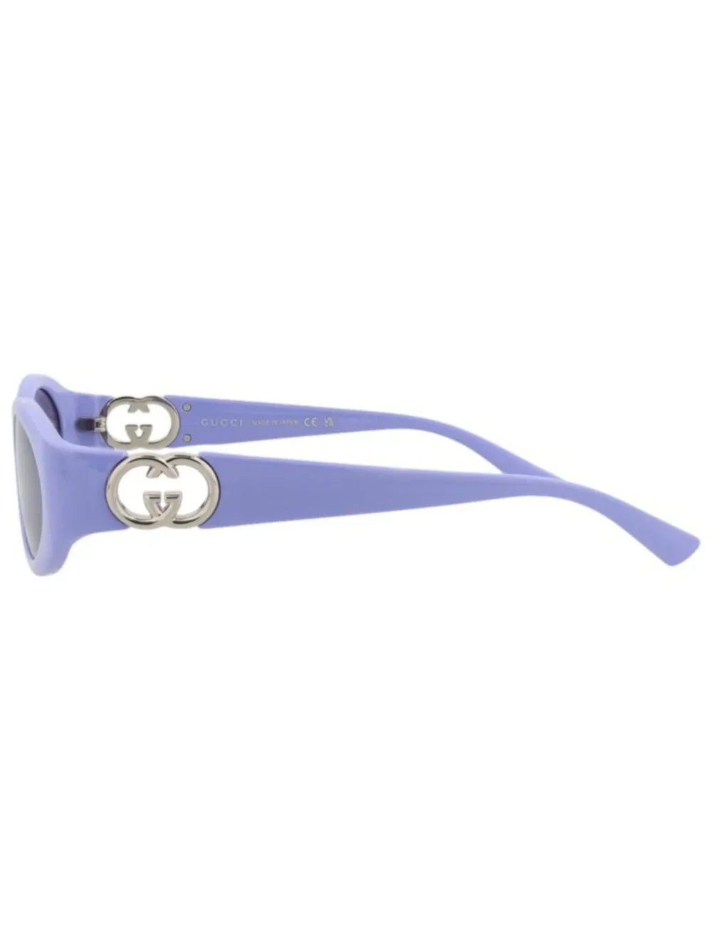 New Gucci Women's Sunglasses Round Oval Injection Frame Violet Violet Violet